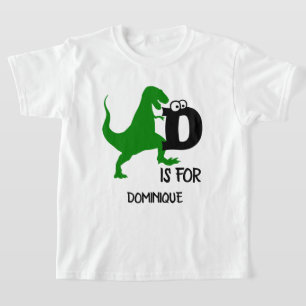 Custom monogram D is for Dinosaur cute T Rex T-Shirt