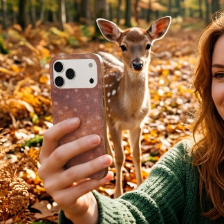 Custom Monogram Dappled Fawn Rust Terracotta iPhone 17 Pro Max Case