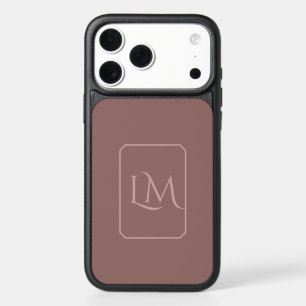 Custom Monogram Dark Rose Taupe  iPhone 17 Pro Max Case
