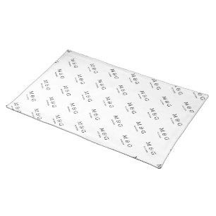 Custom Monogram Date Pattern White Cloth Placemat