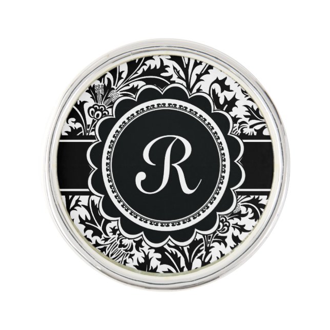 Custom Monogram Design Lapel Pin (Front)