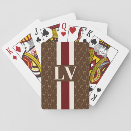 Custom Monogram | Designer Pattern Playing Cards