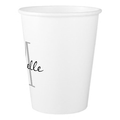 Custom monogram disposable throw away paper cups | Zazzle
