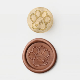 Custom Monogram Dog Pet Paw Heart Wax Seal Stamp
