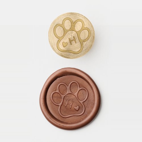 Custom Monogram Dog Pet Paw Heart Wax Seal Stamp