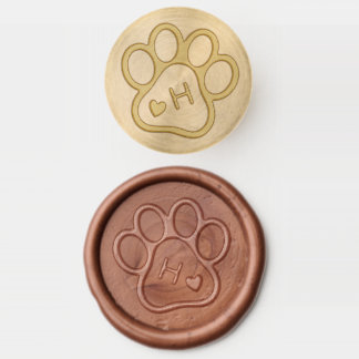 Custom Monogram Dog Pet Paw Heart Wax Seal Stamp