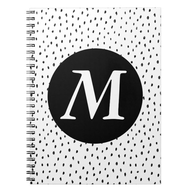 Custom Monogram Doodle Spot Notebook (Front)