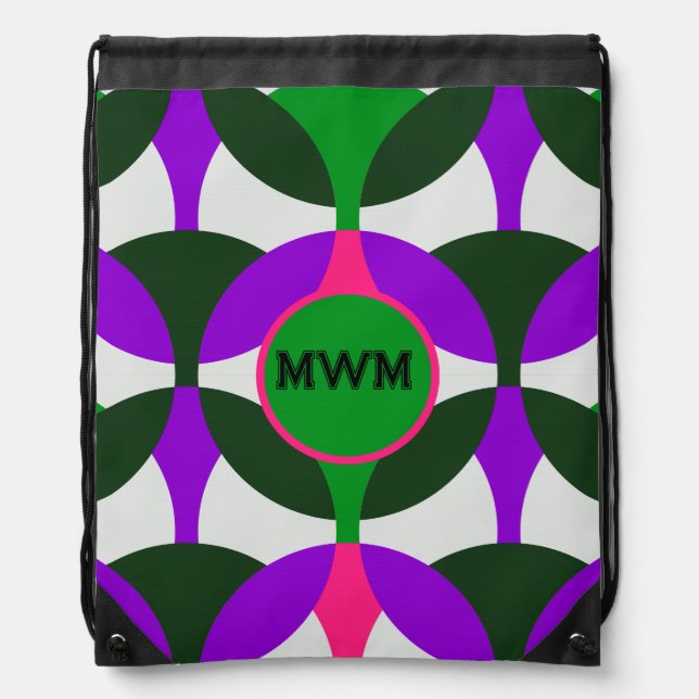 Custom Monogram Drawstring Backpack (Front)