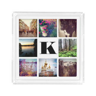 Custom Monogram Eight Instagram Photo Tray