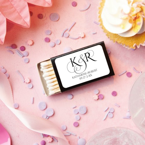 Custom Monogram Elegant Ampersand Matchboxes