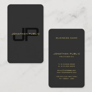 Custom Monogram Elegant Faux Gold Vertical Oceania Business Card