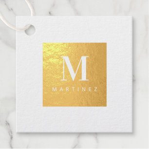 Custom Monogram Elegant Foil Favor Tags