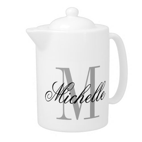 Custom monogram elegant medium size tea pot