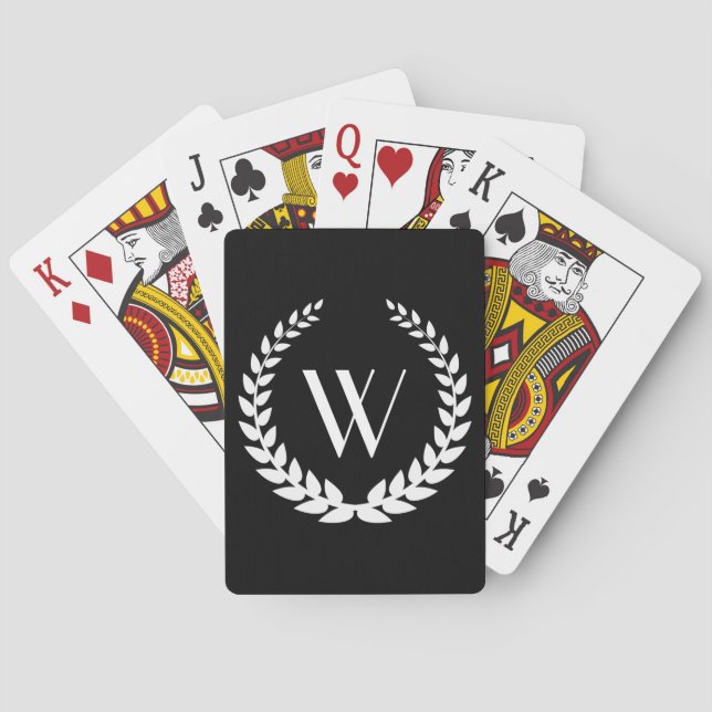 Custom Monogram Elegant Poker Cards (Back)
