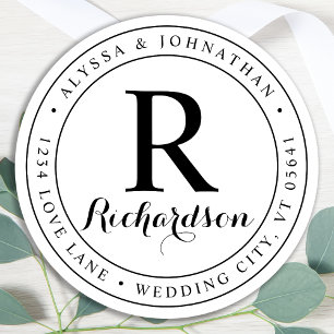 Custom Monogram Elegant Return Address Label