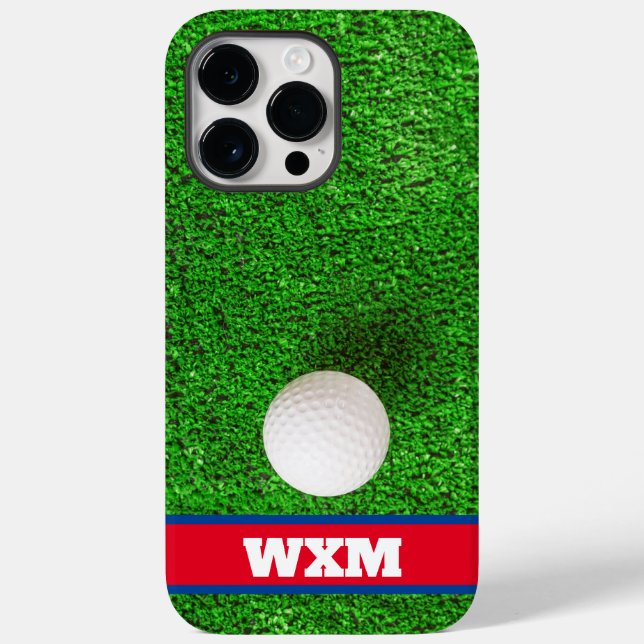 Custom Monogram Fairway Golf Ball  Case-Mate iPhone Case (Back)