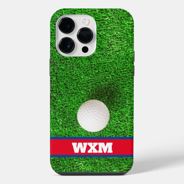 Custom Monogram Fairway Golf Ball  Iphone Case (Back)