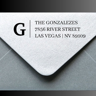 Custom Monogram Family Address Self-Inking Stamp