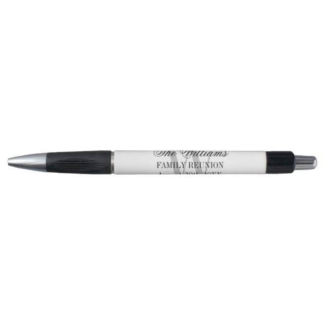 Custom monogram family reunion gift pens (Front)