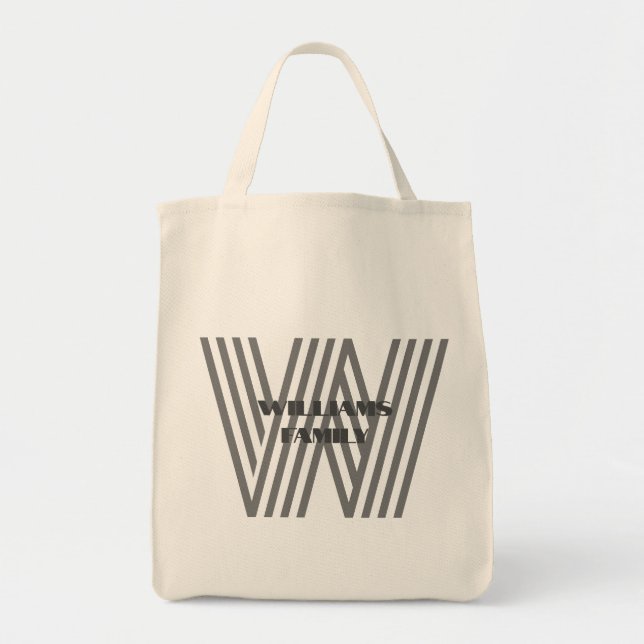 custom monogram family Tote Bag minimal trendy (Front)
