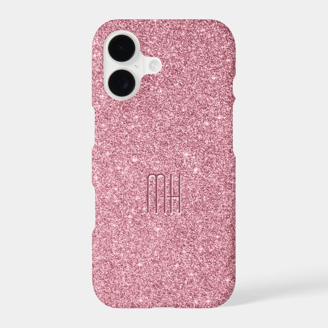 Custom Monogram Faux Glitter Bling Case-Mate iPhone Case (Back)