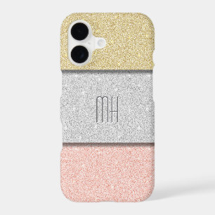 Custom Monogram Faux Glitter Bling iPhone 17 Case