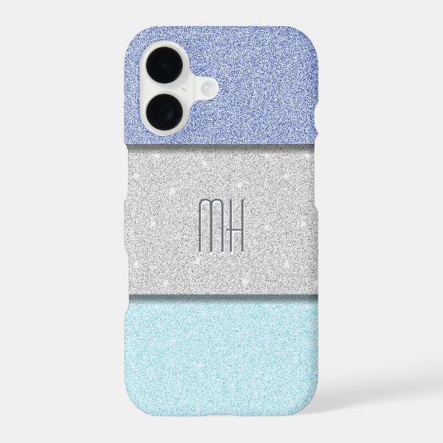 Custom Monogram Faux Glitter Bling Case-Mate iPhone Case (Back)