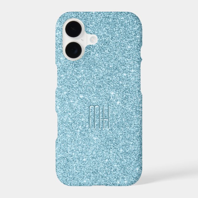 Custom Monogram Faux Glitter Bling Case-Mate iPhone Case (Back)