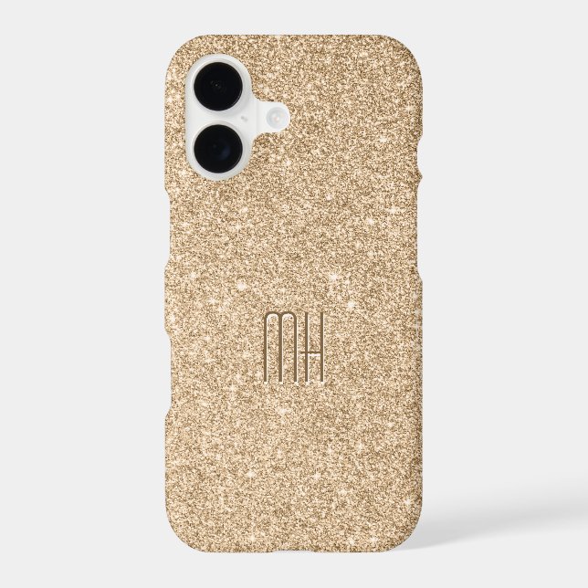 Custom Monogram Faux Glitter Bling Case-Mate iPhone Case (Back)