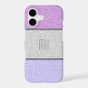 Custom Monogram Faux Glitter Bling iPhone 17 Case