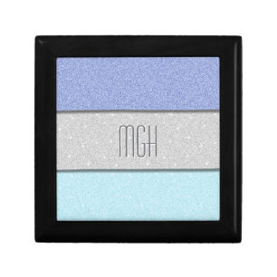 Custom Monogram Faux Glitter Bling Gift Box