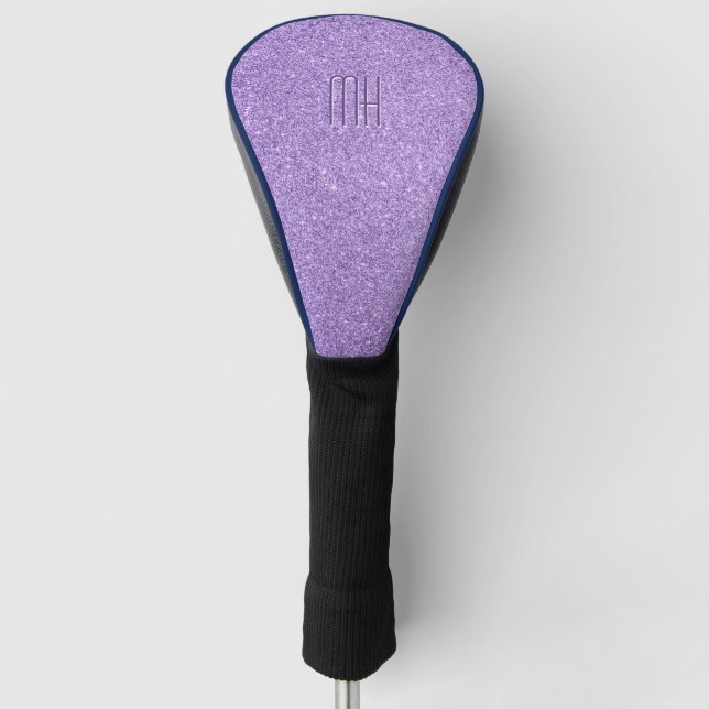 Custom Monogram Faux Glitter Bling Golf Head Cover (Front)