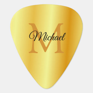 Custom Monogram Faux Gold Template Grover Allman Guitar Pick