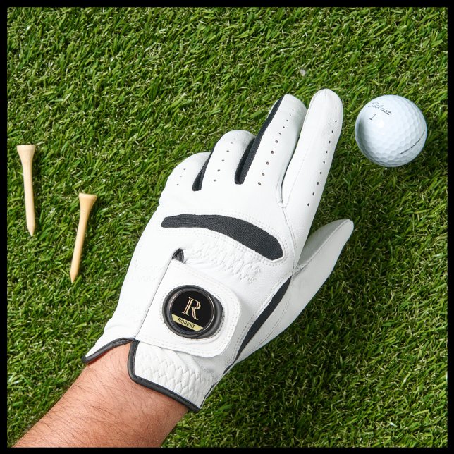 Custom Monogram First Name Ball Marker Golf Glove (Creator Uploaded)