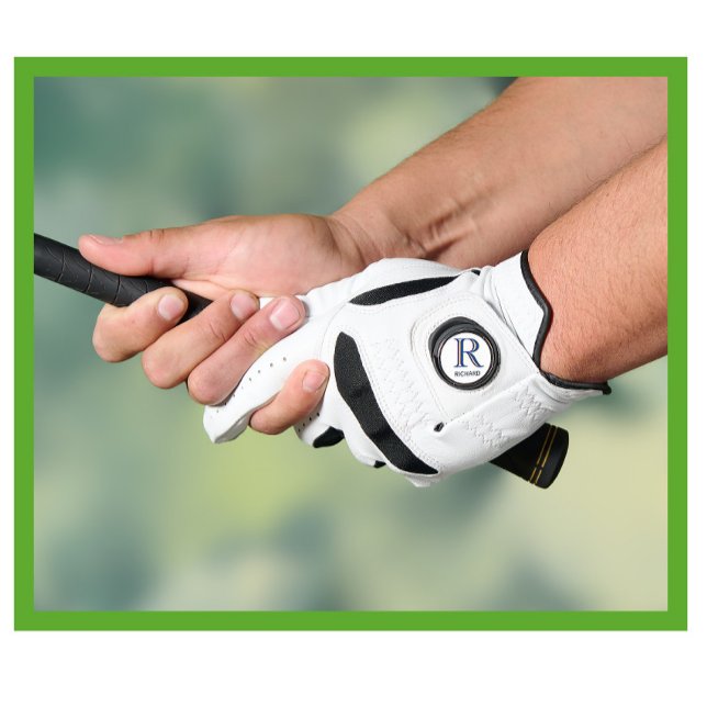 Custom Monogram First Name Ball Marker Golf Glove (Creator Uploaded)