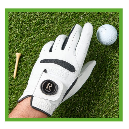 Custom Monogram First Name Ball Marker Golf Glove