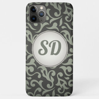 Custom Monogram Floral Camo Damask with Initial iPhone 11 Pro Max Case