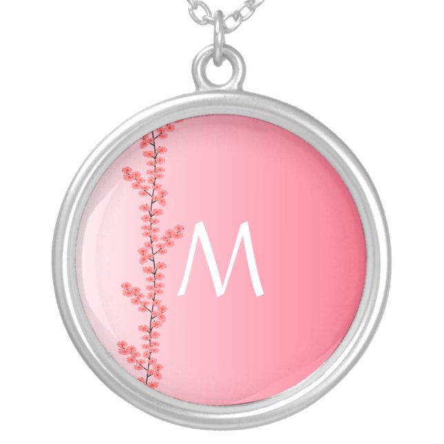 Custom Monogram Flower Branch necklace (Front)