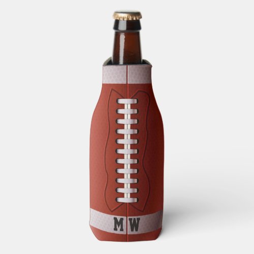 Custom monogram Football bottle cooler