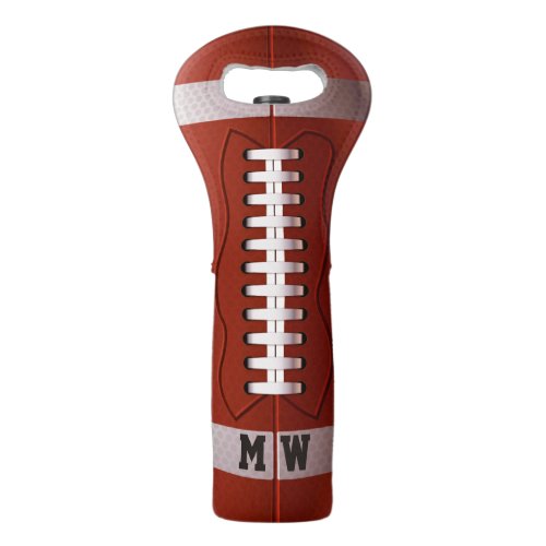 Custom monogram Football wine tote