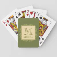 Custom Monogram, Designer Pattern Playing Cards