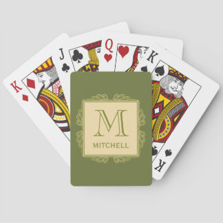 Custom Monogram Frame Pattern playing cards