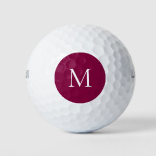 Custom Monogram Fuchsia black Golf Balls