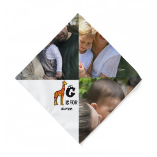 Custom monogram G is for Giraffe cute giraffes Bandana