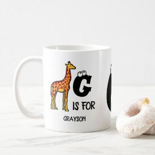 Custom monogram G is for Giraffe cute giraffes Coffee Mug