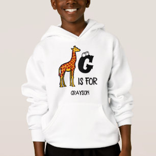 Custom monogram G is for Giraffe cute giraffes Hoodie