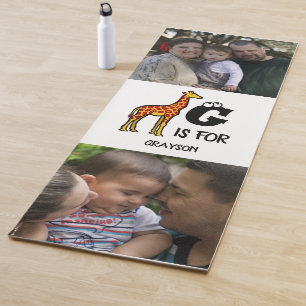 Custom monogram G is for Giraffe cute giraffes Yoga Mat