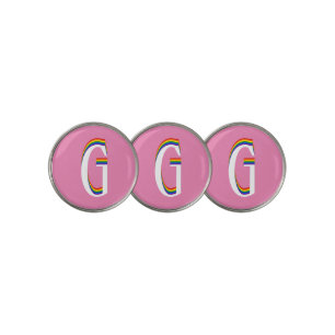 Custom Monogram G LGBTQ Gay Pride Rainbow LGBT Golf Ball Marker