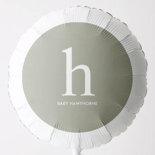 Custom Monogram Gender Neutral Boho Baby Shower Balloon