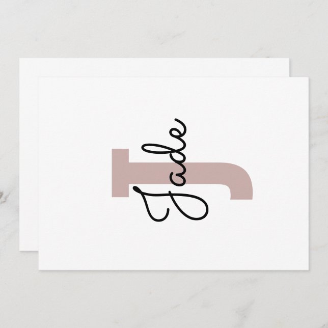 Custom Monogram Gift for Names Starting with J  Invitation (Front/Back)